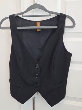 Y2K Copper Key Button-Front Vest